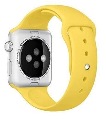 Браслет силиконовый для Apple Watch 38 мм Yellow (000038221) - фото 1