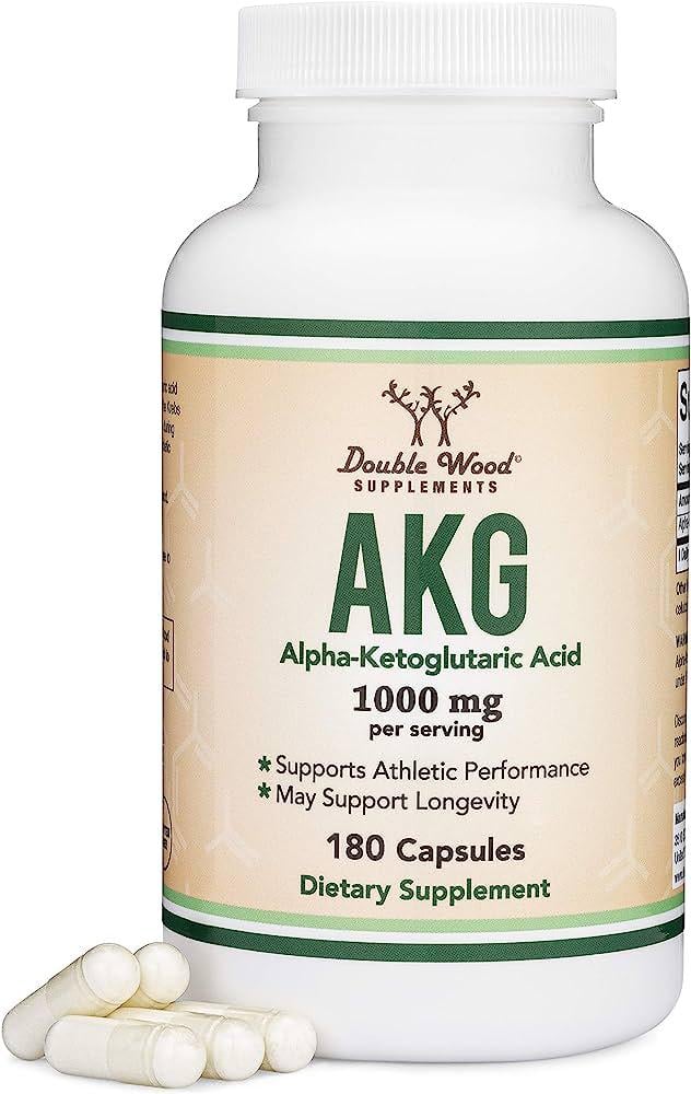 Альфа-кетоглутаровая кислота Double Wood Supplements Alpha-Ketoglutaric Acid AKG 1000 mg 180 capsules