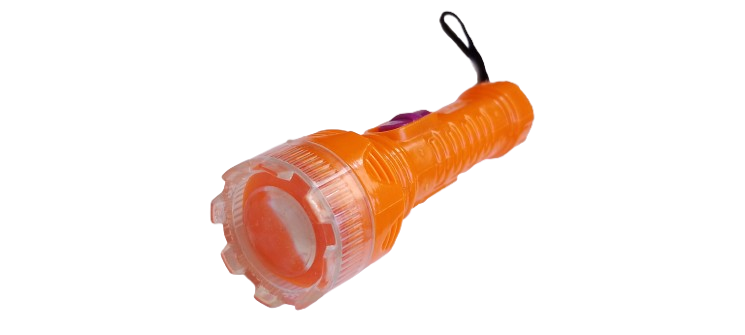 Фонарь ручной на батарейках 3хАG3 LED 5918 110х30х20 мм Оранжевый (934С)