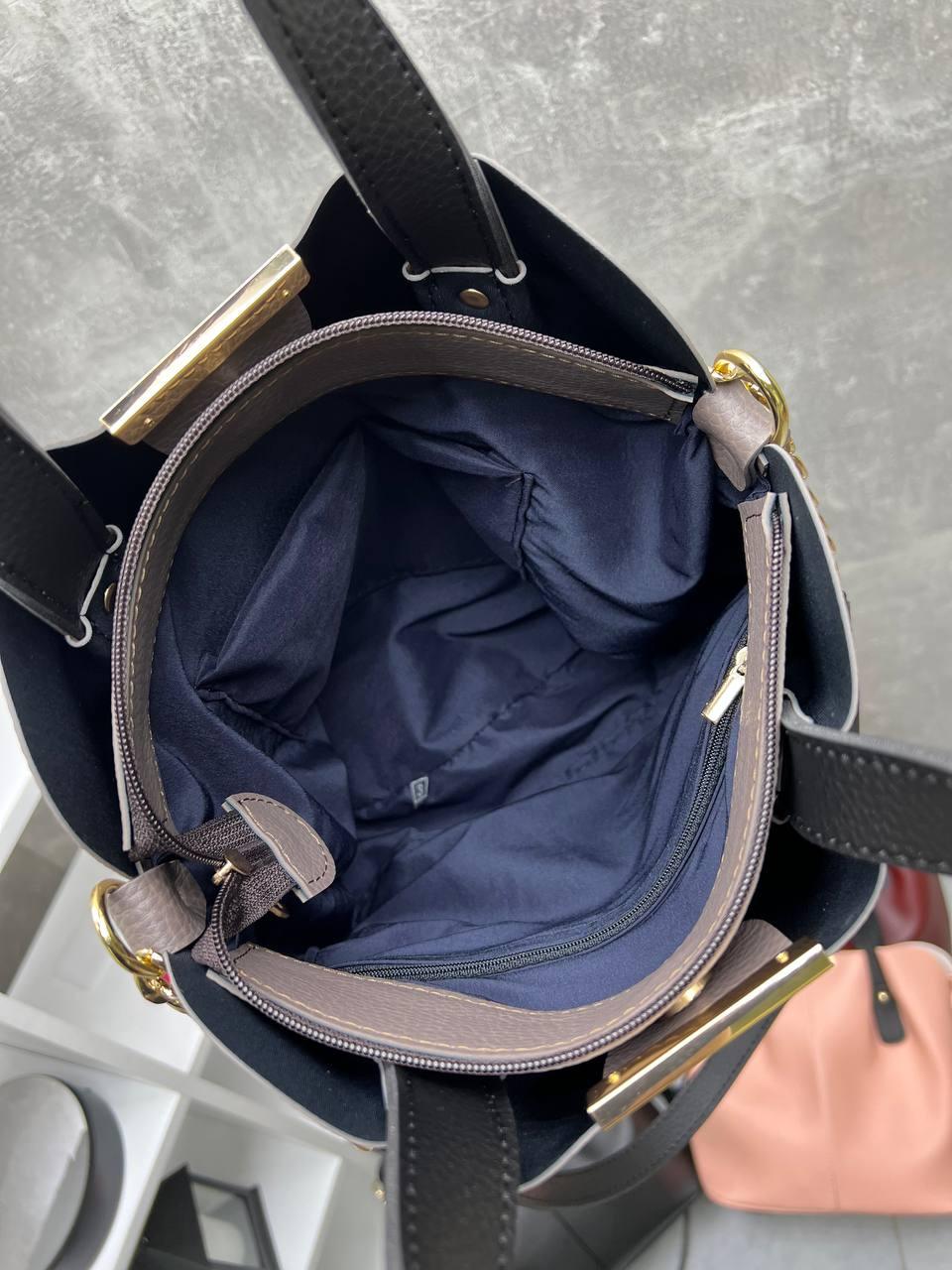 Сумка шоппер через плечо женская из экокожи большая вместительная Капучино - фото 6