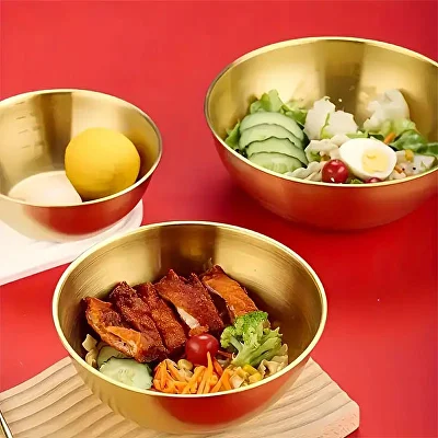 Набір мисок 3 шт. Золотий (C01605) - фото 3 Набір мисок 3 шт. Золотий (C01605) - фото 3