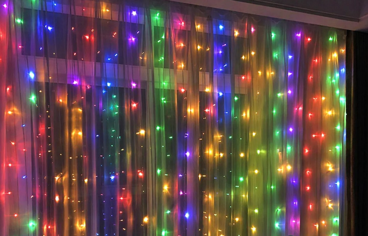 Гірлянда-штора світлодіодна 200 LED з пультом 8 режимів USB 3x3 м Різнокольоровий (1801456)