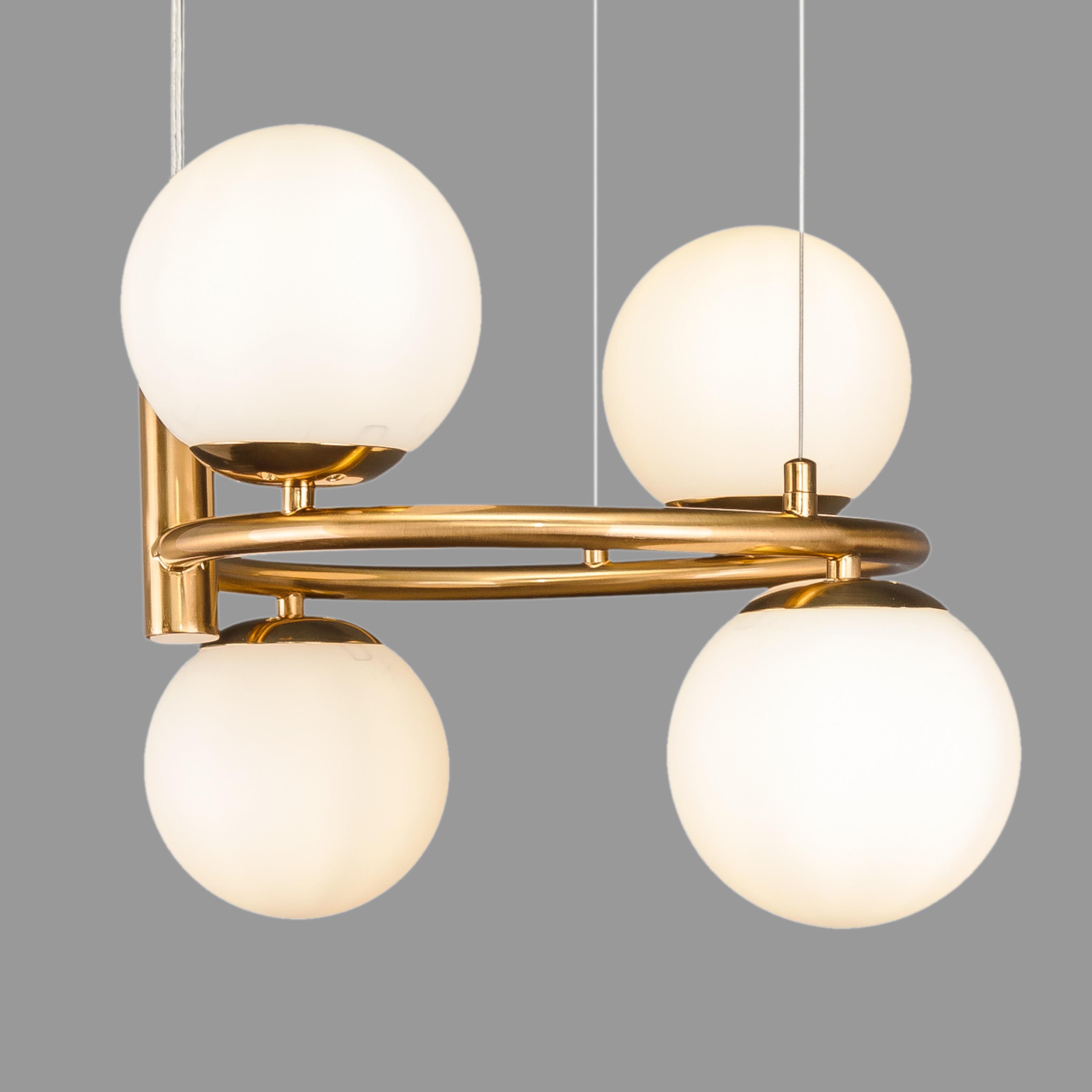 Люстра підвісна Bubbles кругла на 4 лампи Бронзовий (52-1011-4 BRZ+WH) - фото 2 Люстра підвісна Bubbles кругла на 4 лампи Бронзовий (52-1011-4 BRZ+WH) - фото 2