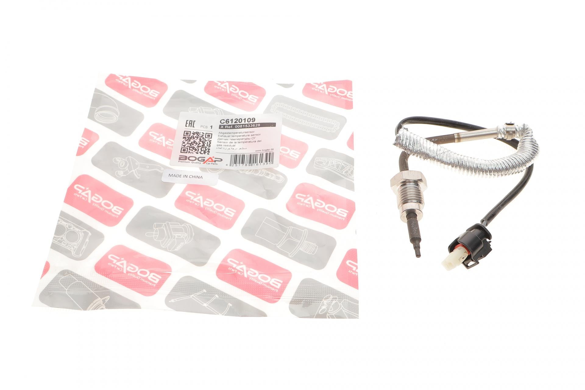 Датчик BOGAP температуры ВГ перед турбиной Mercedes C-class W204/E-class W212/S212/M-class W164 3,0D 09- OM642 (C6120109) Датчик BOGAP температуры ВГ перед турбиной Mercedes C-class W204/E-class W212/S212/M-class W164 3,0D 09- OM642 (C6120109)