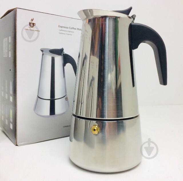 Гейзерна кавоварка з нержавіючої сталі Unique UN1902 на 6 чашок Сталева - фото 2