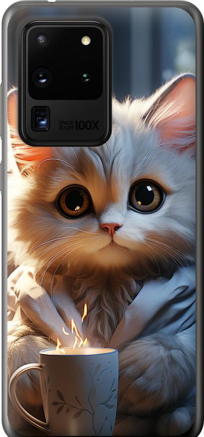 Чехол на Samsung Galaxy S20 Ultra White cat (5646u-1831-42517)