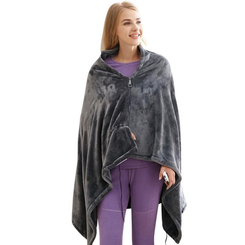 Плед з підігрівом Electric Heating Shawl Blanket 155х80 см Сірий (2130)