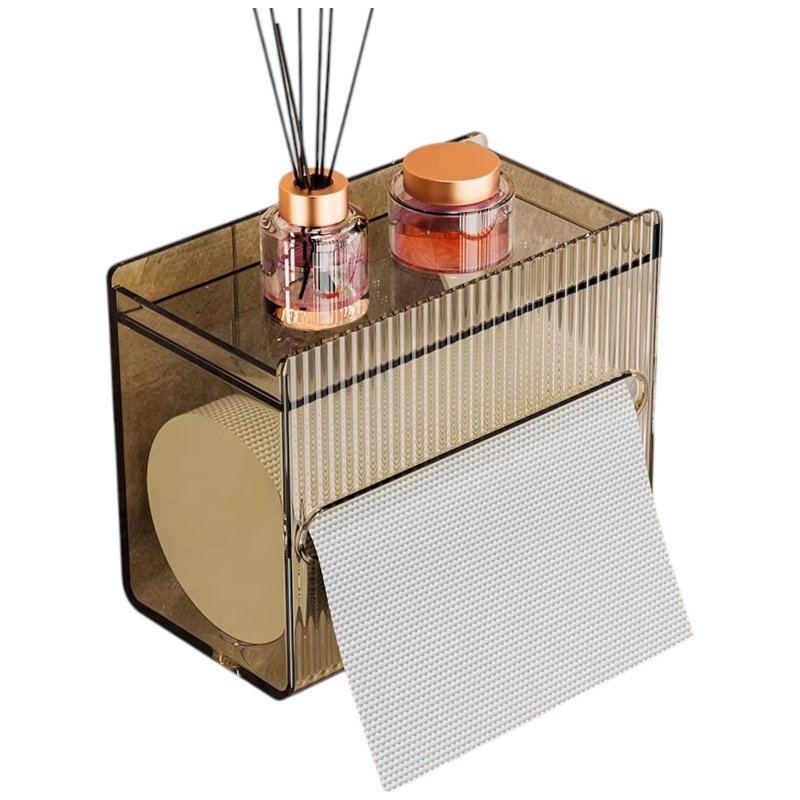 Диспенсер для бумажных полотенец акриловый 17,5x9x13,5см Коричневый