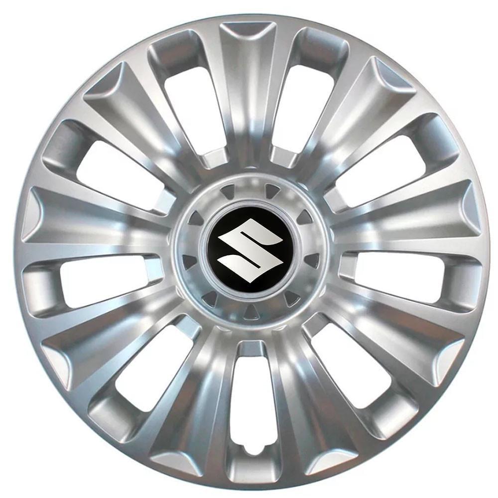 Колпаки SJS 424 с логотипом Suzuki R16 4 шт. Серебряный