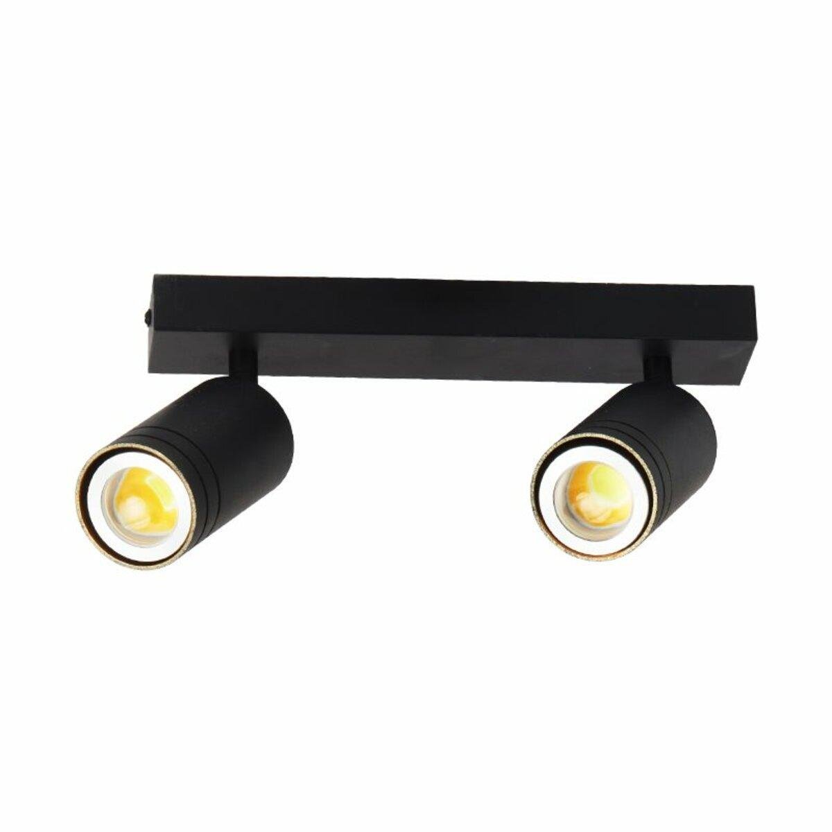 Спот-светильник Valeso на прямой планке под две лампы GU10 Черный (INN-23697BK)
