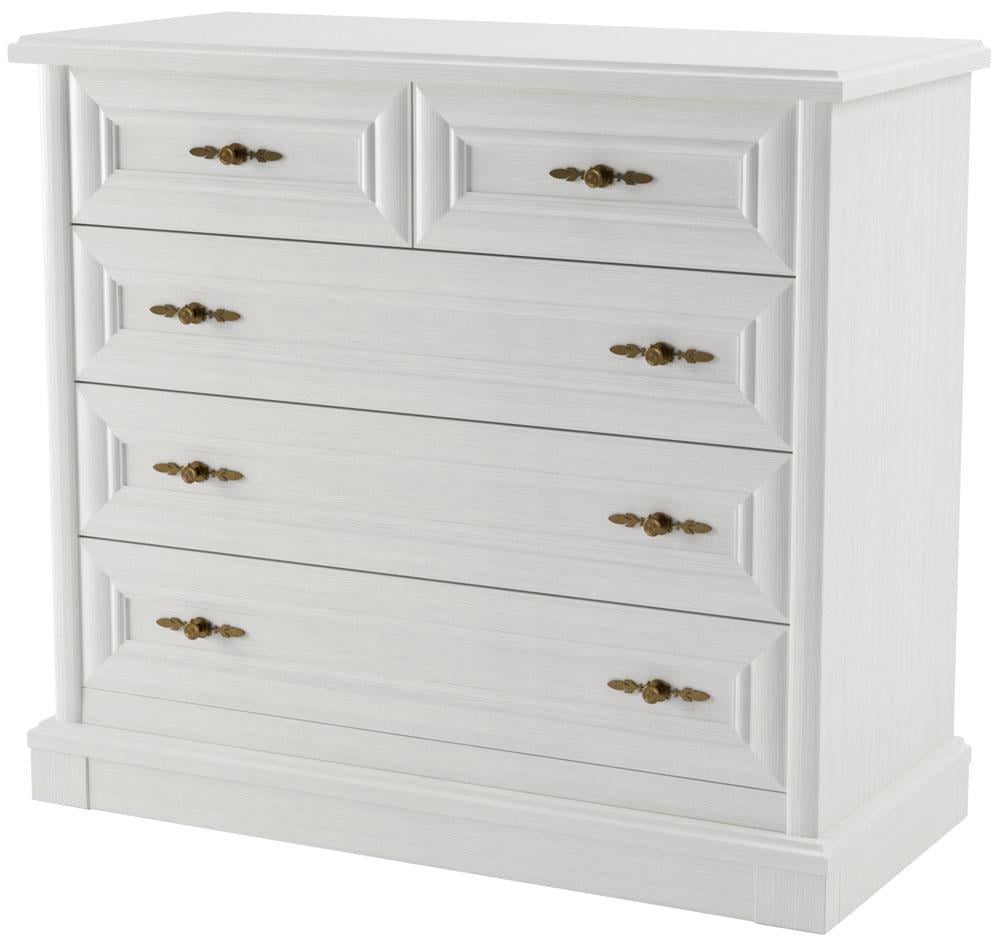 Комод 100 Кантри с 5 ящиками Белый (000-000-196) Комод 100 Кантри с 5 ящиками Белый (000-000-196)