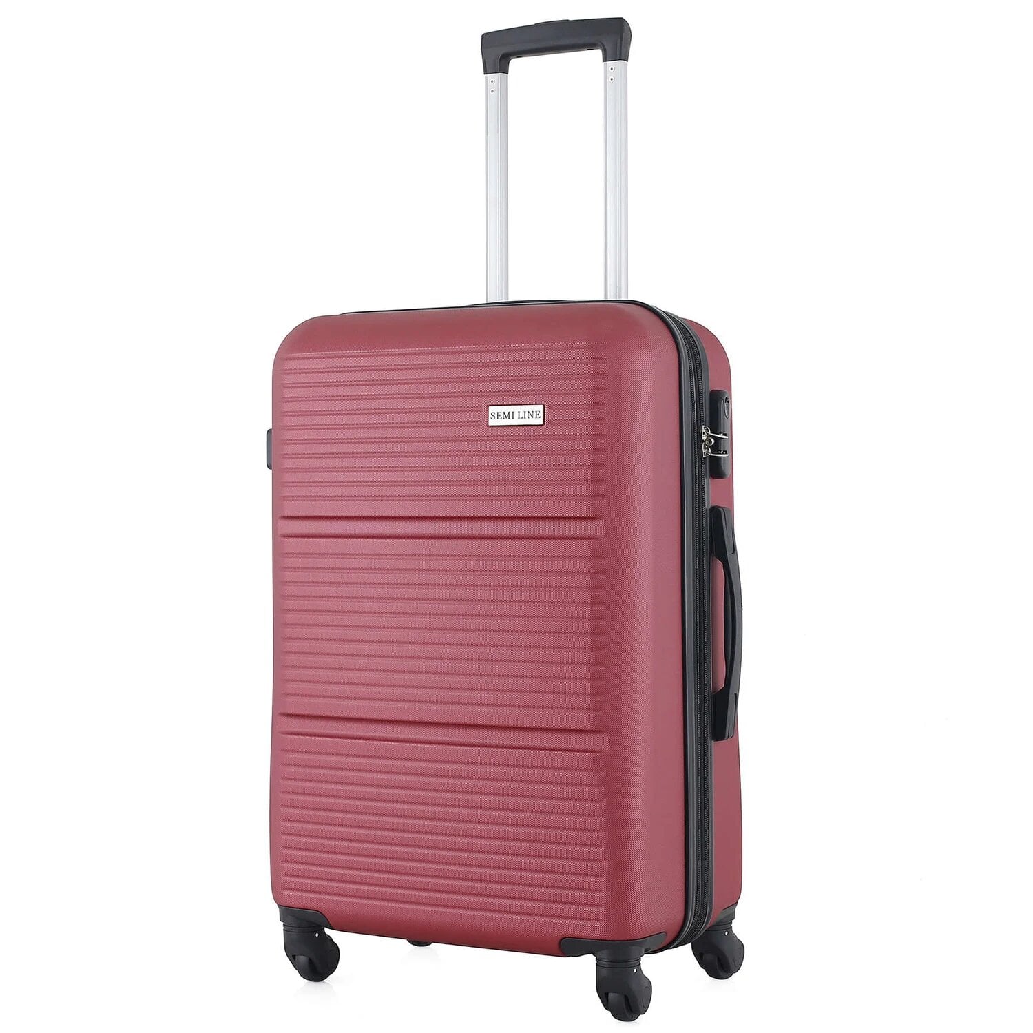 Чемодан Semi Line T5639-2 средний 65 л ABS-пластик с кодовым замком и 4 колесами Вишневый (DAS302609)