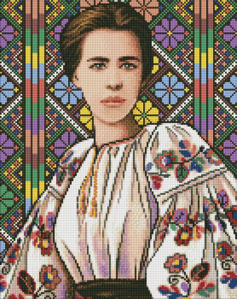 Алмазна мозаїка Ідейка Леся Українка 40x50 см (Id-AMO7580)