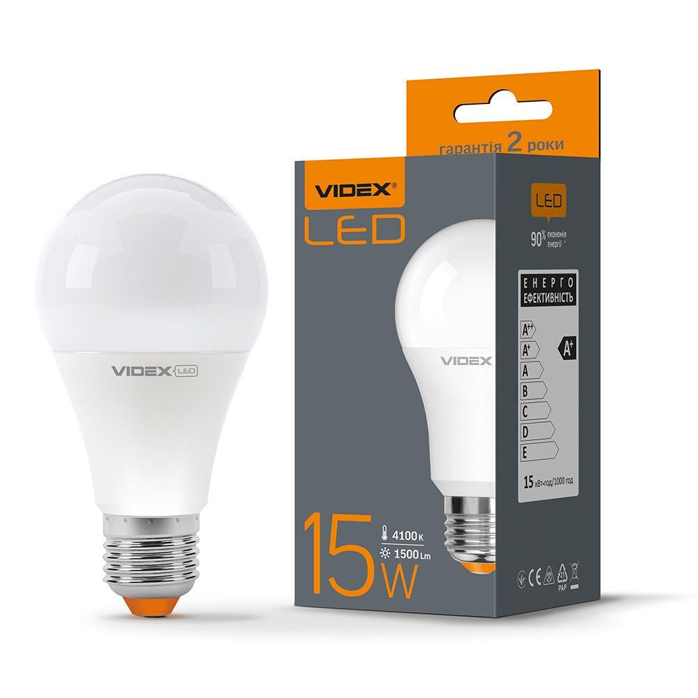 Лампа Videx LED A65e 15W E27 4100K