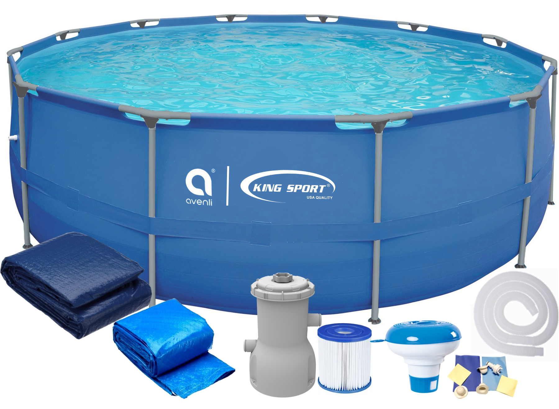 Бассейн каркасный Avenli King Sport комплект 16в1 305x76 см (1544195900)