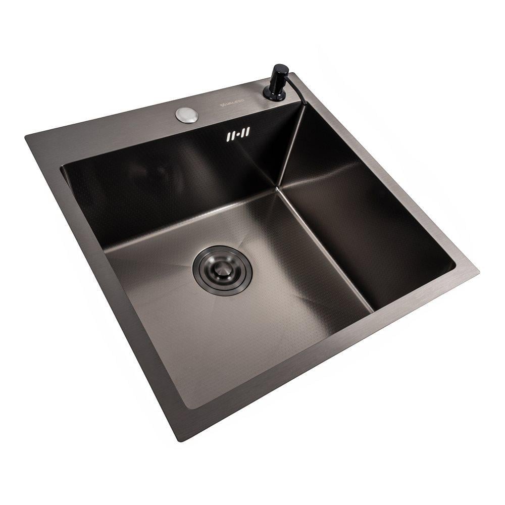 Мойка кухонная Valeso Handmade 50х50 PVD DECOR сифон круглый 3,0/0,8 Черный - фото 2 Мойка кухонная Valeso Handmade 50х50 PVD DECOR сифон круглый 3,0/0,8 Черный - фото 2