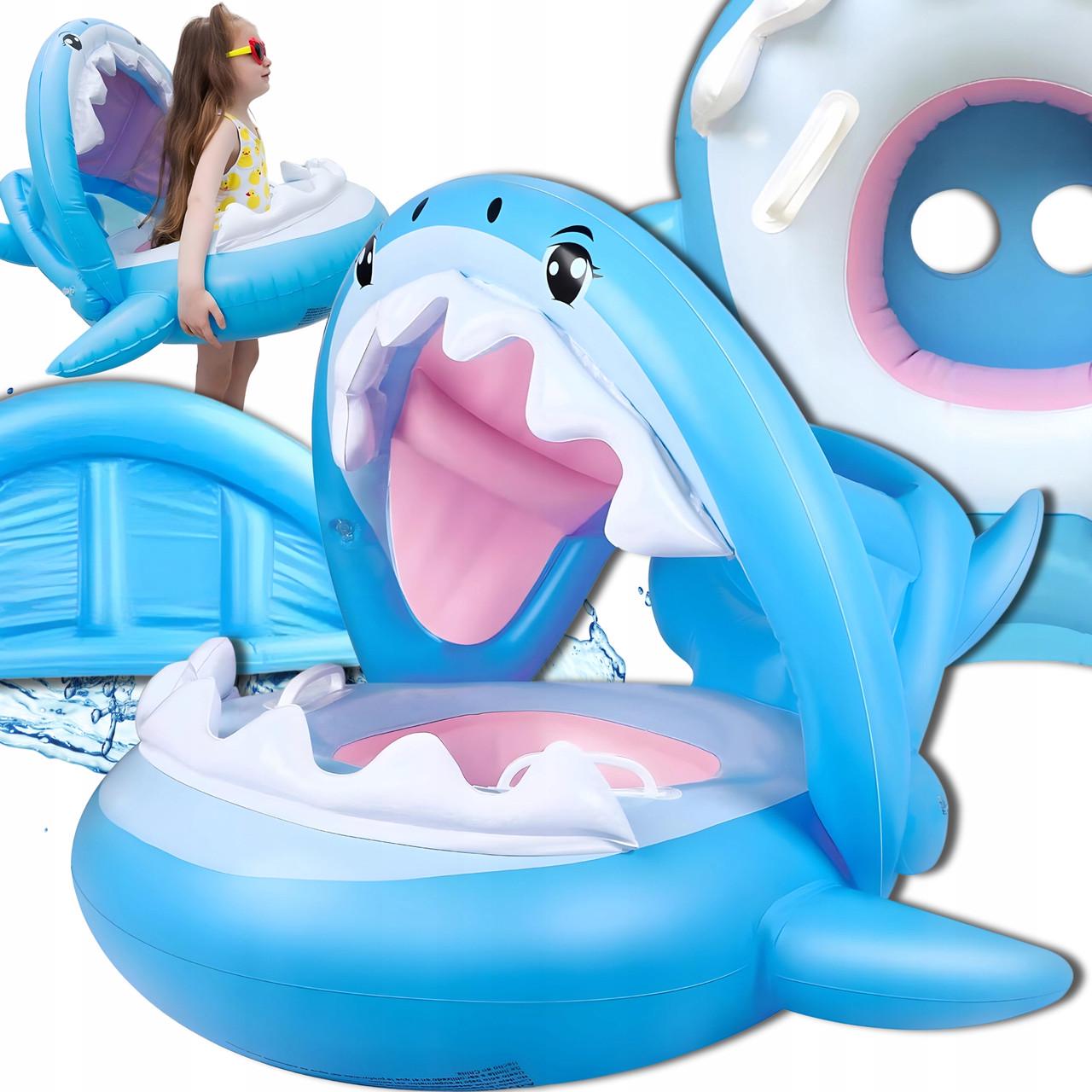 Понтон надувной для детей Акула с тентом 80x95 см (2344248484) - фото 8 Понтон надувной для детей Акула с тентом 80x95 см (2344248484) - фото 8