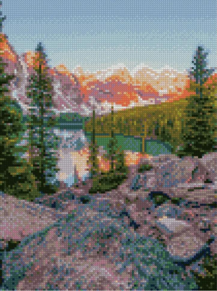 Алмазная мозаика Strateg Горный пейзаж  30х40 см (HX184)