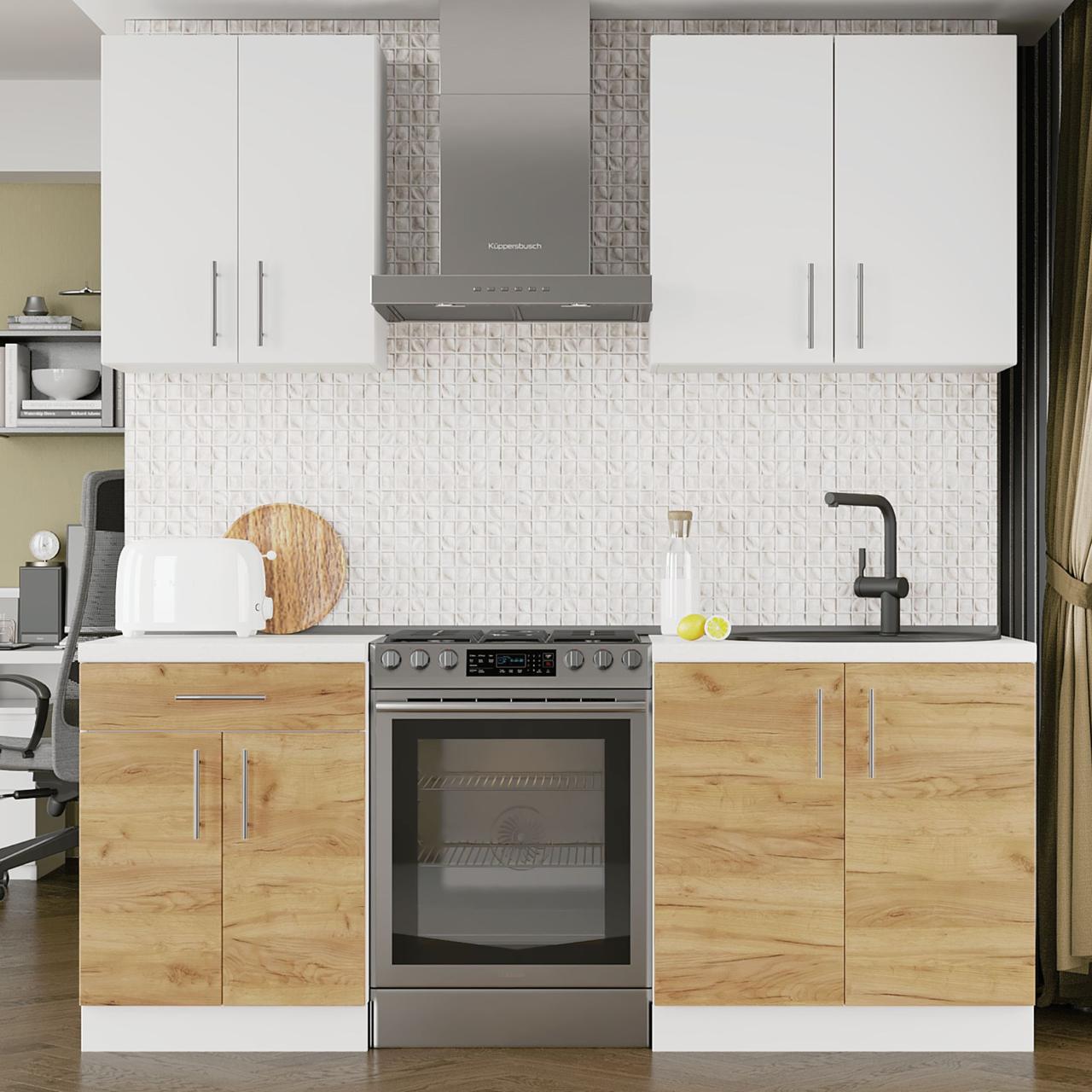 Комплект кухни К-2 Эверест Оптима без столешницы 1,9 м Белый/Антрацит (ЕК-26010)