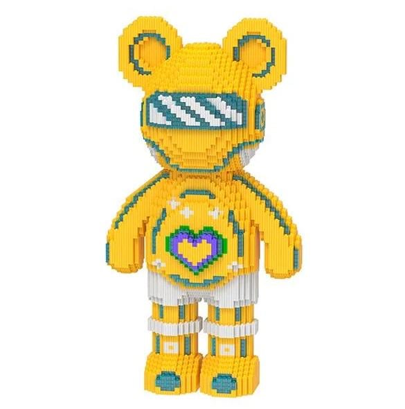 Конструктор Magic Blocks Bearbrick світиться у темряві 50 см 4031 деталь Жовтий (14604193)