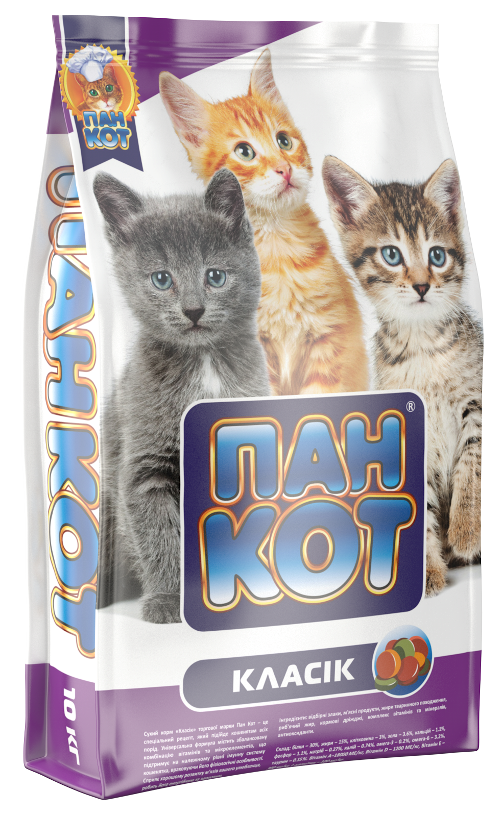 Корм для кошек Классик Специальный рецепт для котят всех пород 10 кг (35045640) Корм для кошек Классик Специальный рецепт для котят всех пород 10 кг (35045640)