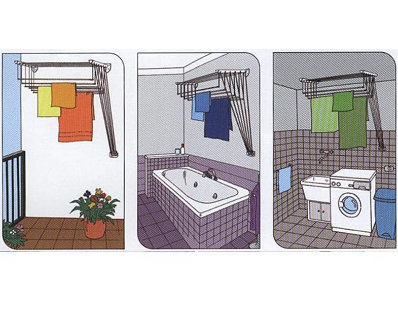 Сушарка настінна стельова Rokar Флоріс 1,4 м (F6-140) 6-ти стрижнева - фото 2 Сушарка настінна стельова Rokar Флоріс 1,4 м (F6-140) 6-ти стрижнева - фото 2