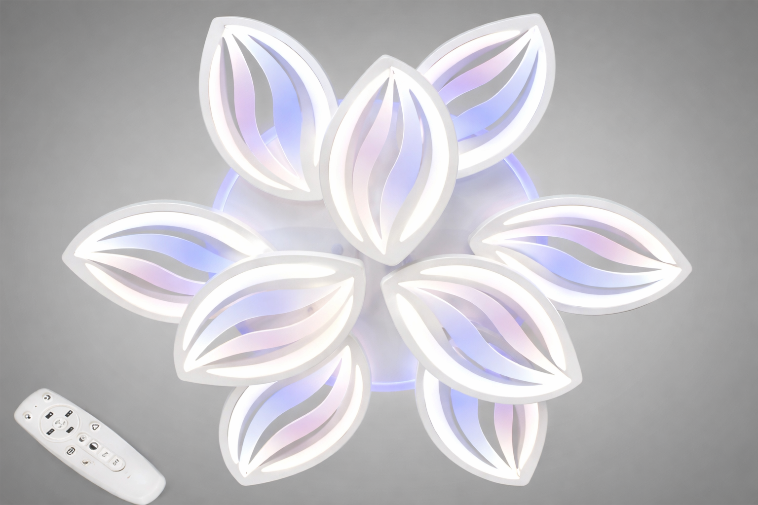 Люстра потолочная LED 165W/светодиодная подсветка димер пульт Белый (8092/6+3WH LED 3color dimmer)