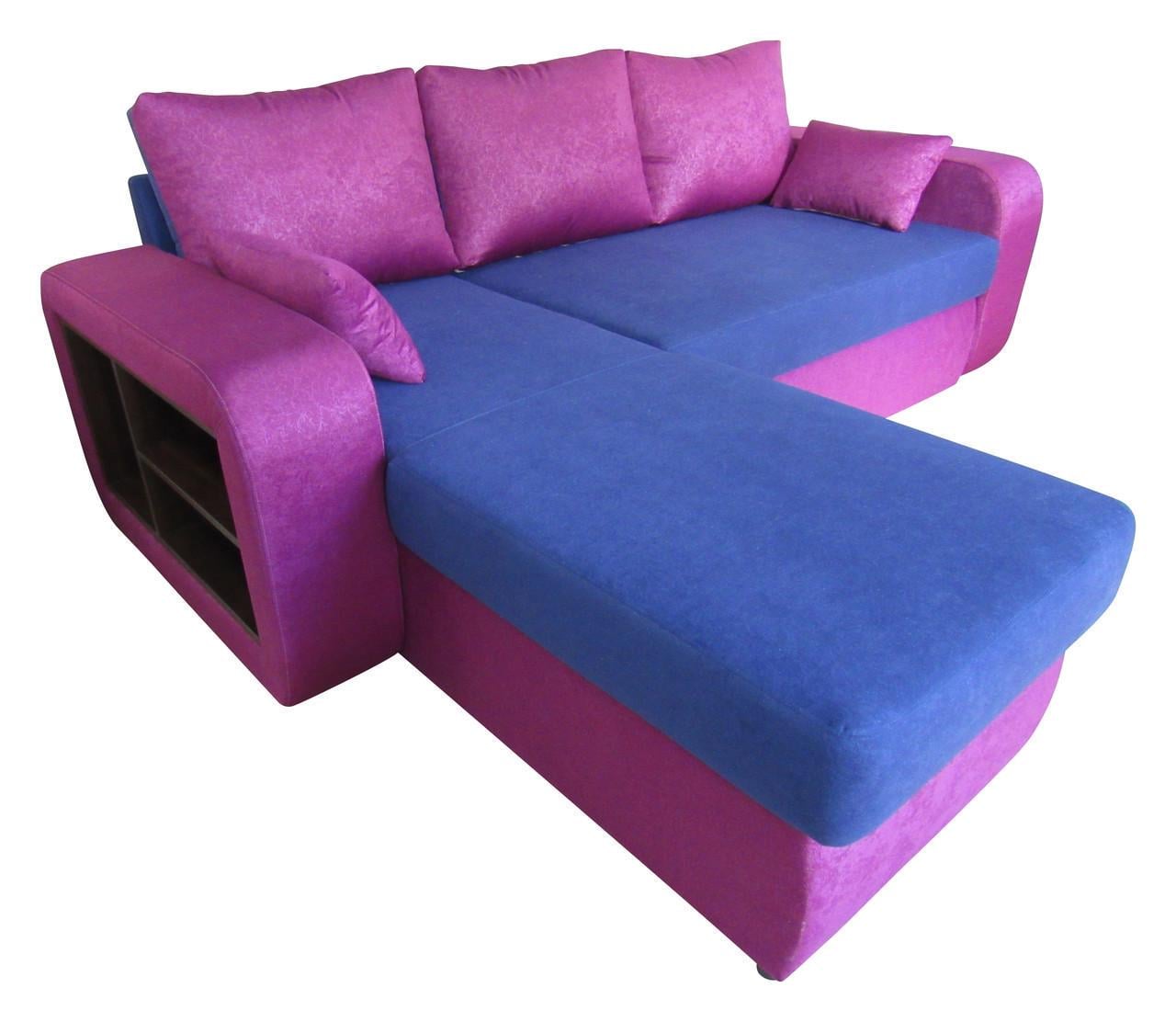 Диван угловой МАКСИ-Мебель Конрад Умеренно-синий/Пурпурный (10361)