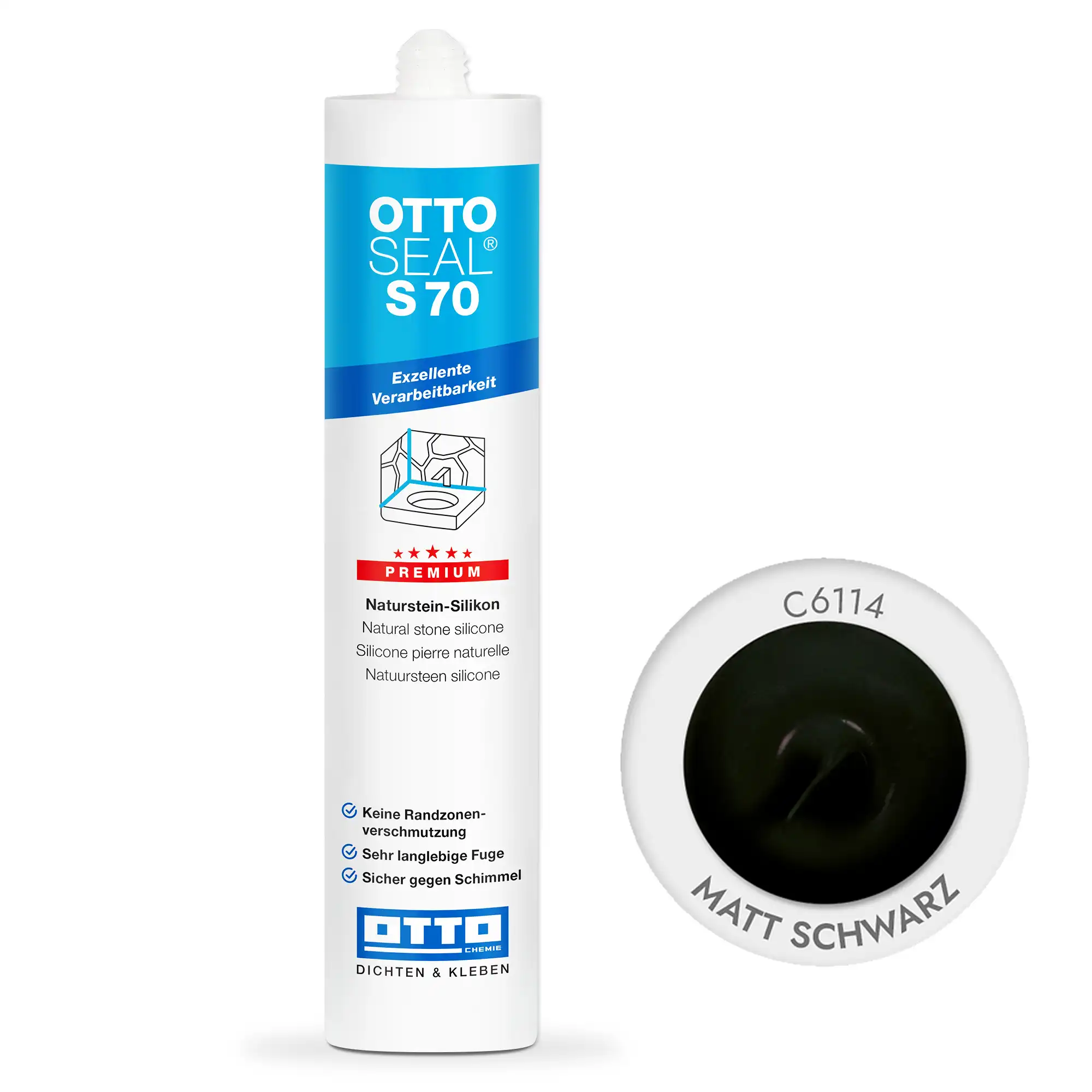 Герметик нейтральный силиконовый OTTOSEAL S 70 C6114 310 мл Черный матовый (8NTRNPL0201)