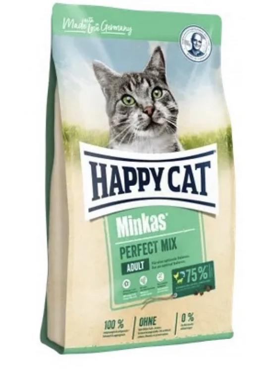 Корм сухий для дорослих кішок Happy Cat Minkas Perfect Mix з птахом ягняткою та рибою 10 кг (70416) - фото 1