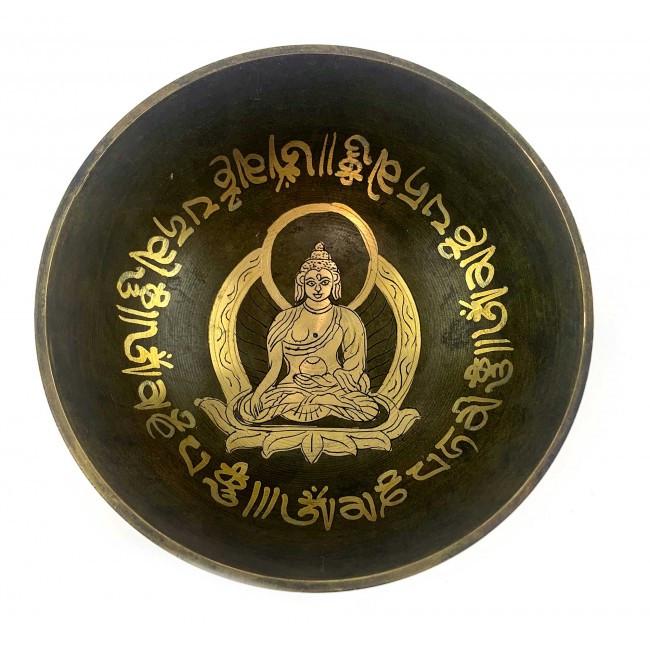 Чаша співаюча бронзова Будда 20,5х19,8х8,7 см Зелений (34885C) - фото 5 Чаша співаюча бронзова Будда 20,5х19,8х8,7 см Зелений (34885C) - фото 5