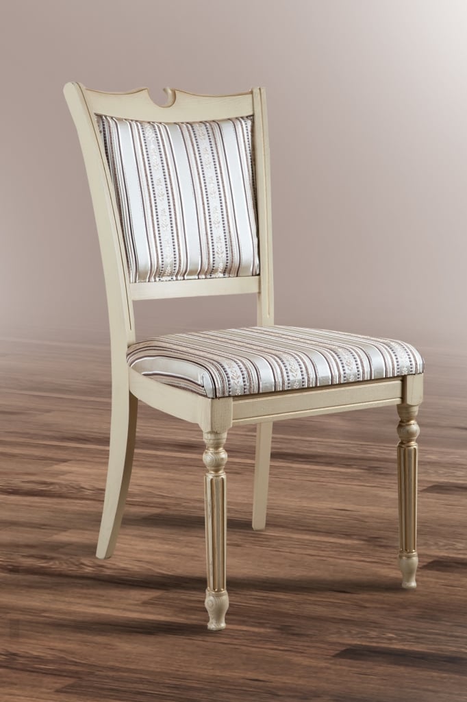 Стул деревянный Мікс Меблі Сицилія Люкс Слоновая кость/патина (17548)