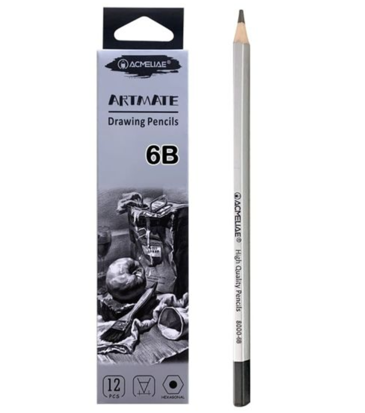 Карандаши чернографитные Acmeliae 6В Artmate 12 шт.