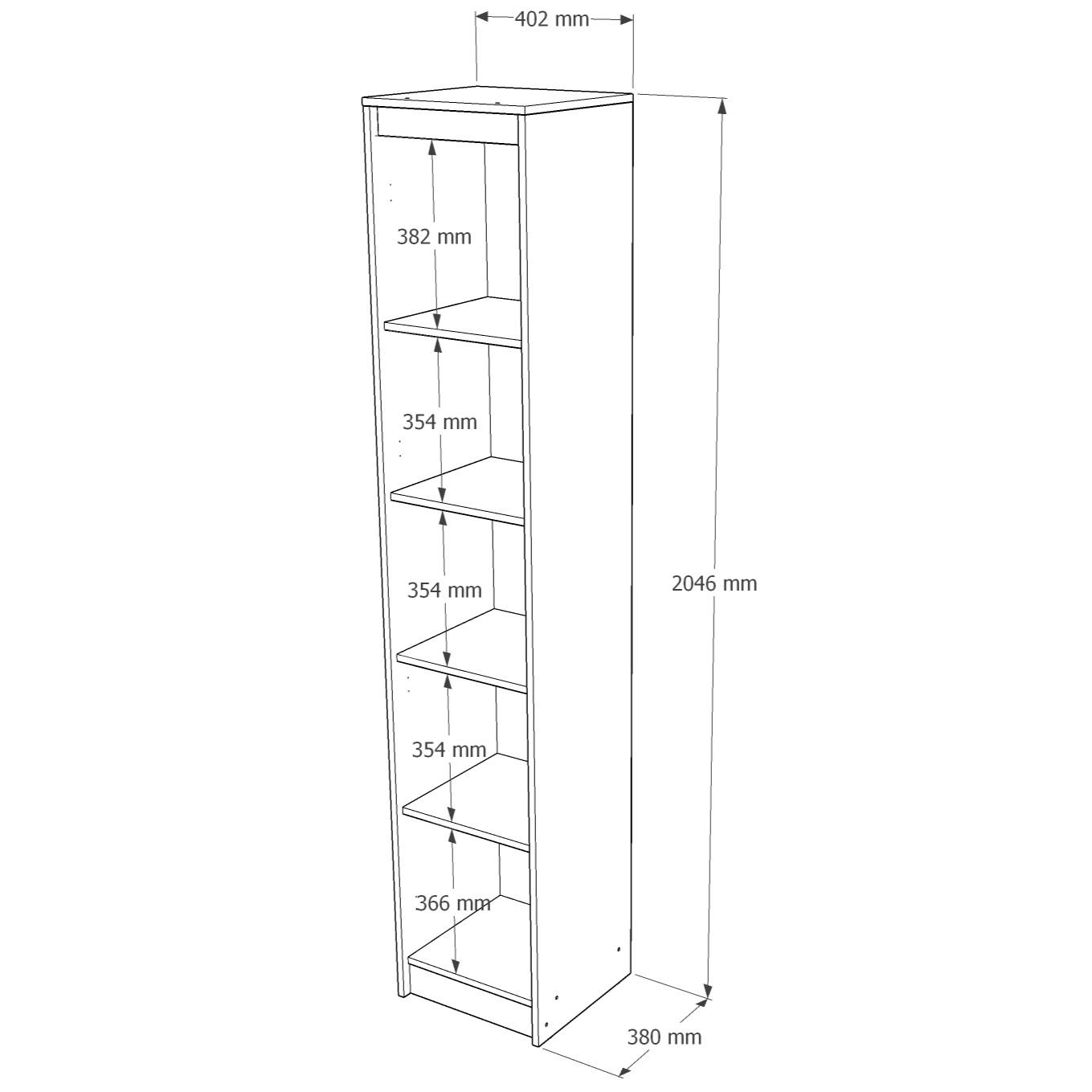 Пенал Everest Сити 400 закрытый 402х380х2046 мм Сонома/Графит (11424) - фото 6