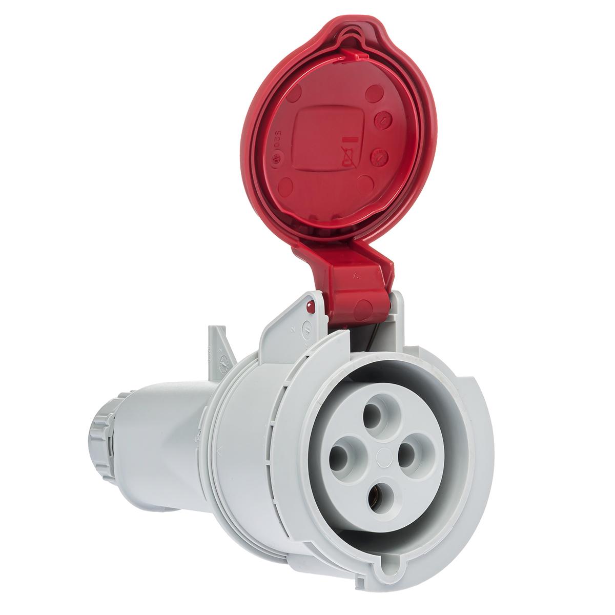 Розетка кабельная IDE 32A 415 B 3P+E IP44 силовая Красный (3205)