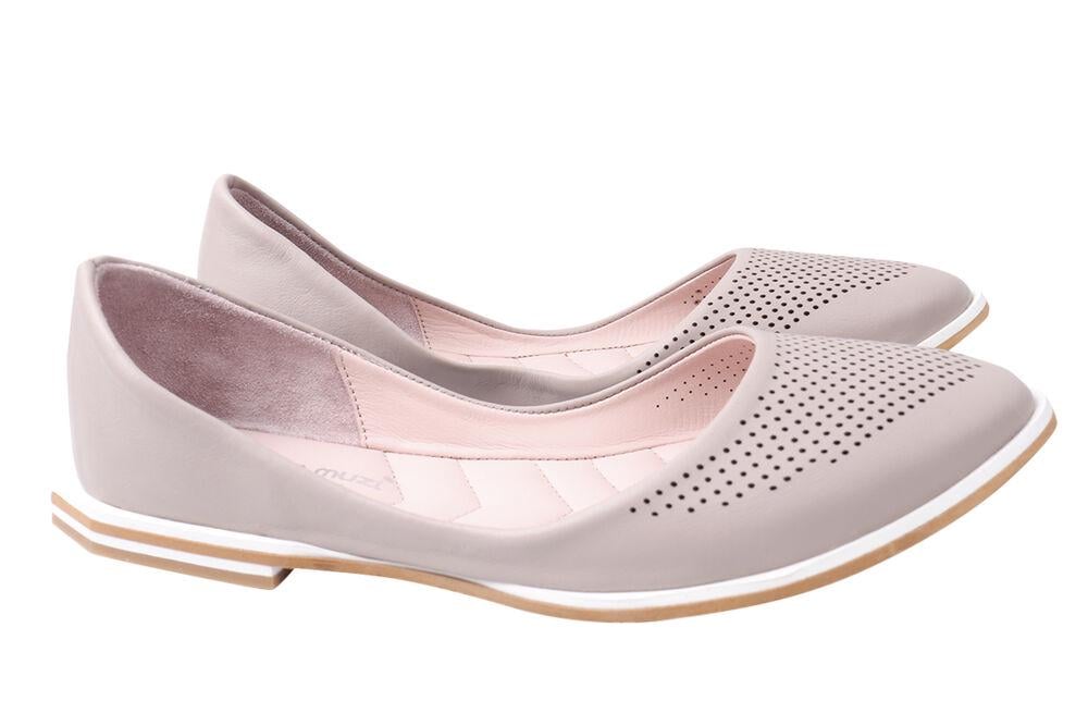 Туфли женские Mario Muzi из кожи на низком ходу р. 39 Капучино (529-21LTB)