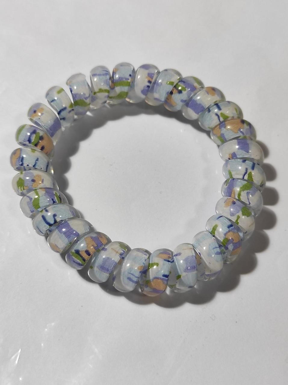 Резинка Спираль толстая с абстрактным рисунком 5,5 см Голубой (52-4-1788-БЛ)