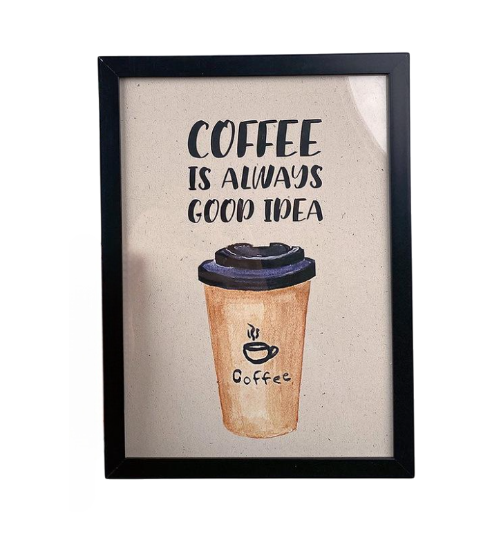 Постер в рамке Coffee is always a good idea 30x42 см A3 (MT3_COF009_BL) Постер в рамке Coffee is always a good idea 30x42 см A3 (MT3_COF009_BL)