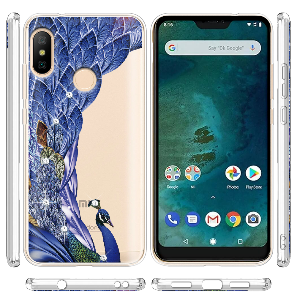 Чохол BoxFace Xiaomi Mi A2 Lite Павич зі стразами Прозорий силікон (34892-rs7-34892) - фото 3