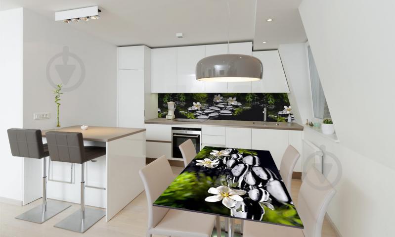 Наклейка виниловая на стол Zatarga «Черные камни реки» 650х1200 мм Z180636/1st