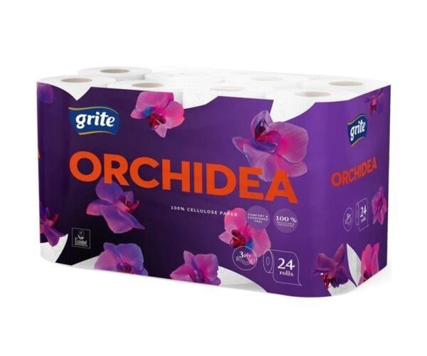 Туалетная бумага трехслойная GRITE Orchidea 18,75 м 135 листов 24 рулона Белый (17721)