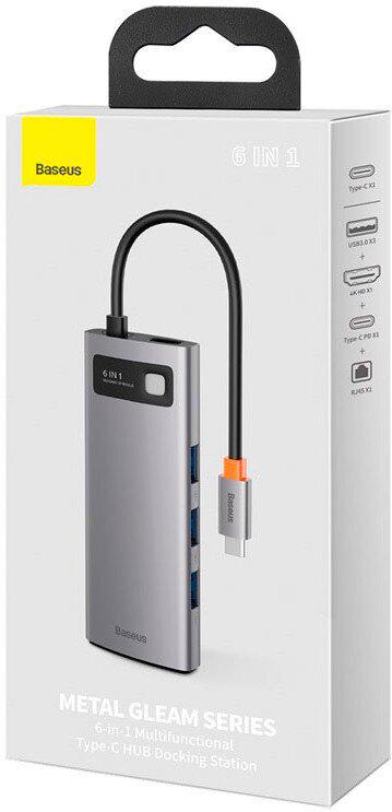 USB-хаб Baseus Metal Gleam Series 6в1 Gray (CAHUB-CW0G)   - фото 6