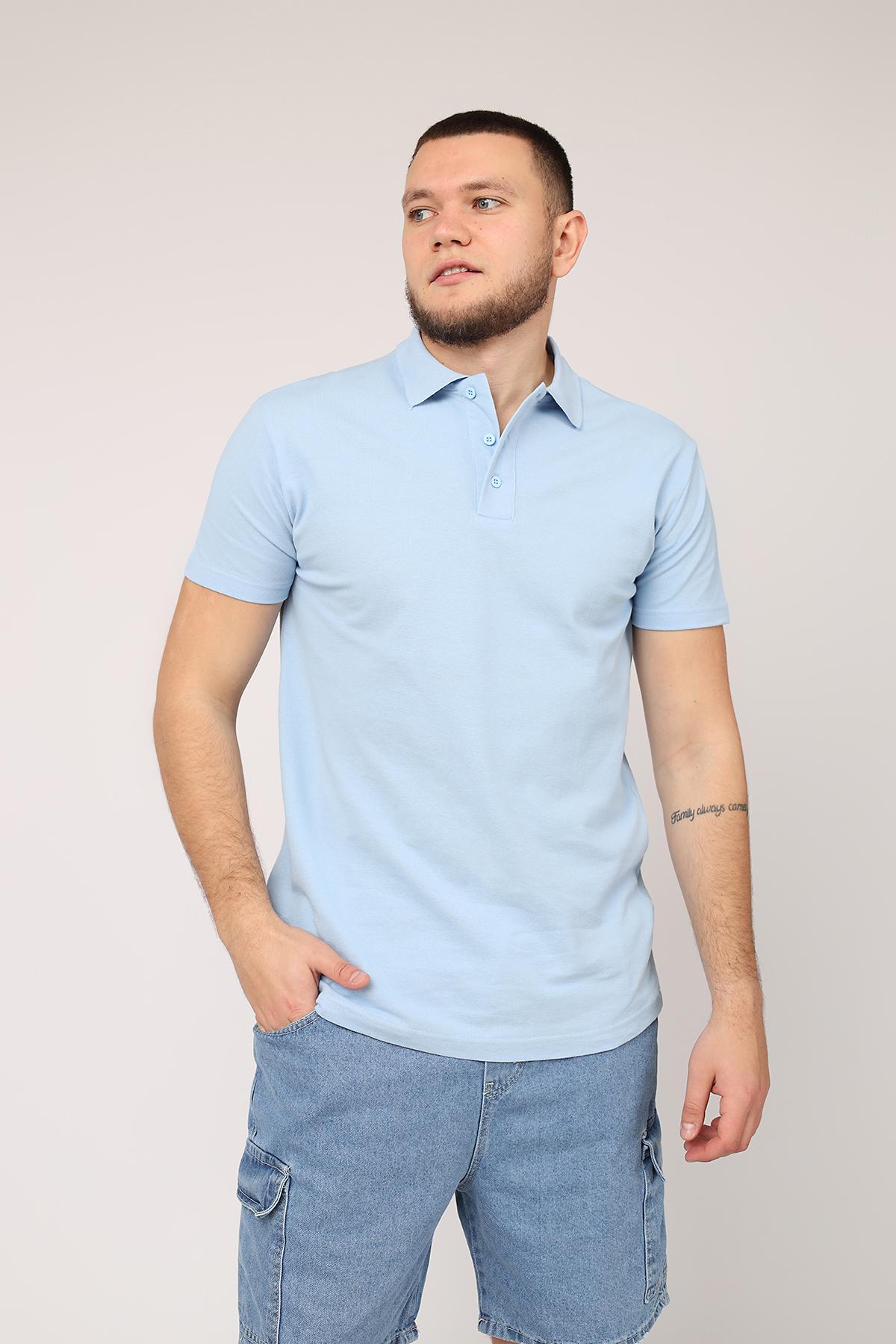 Футболка поло мужская ЦБ-00276186 р. 56 Голубой (SKT001063816)