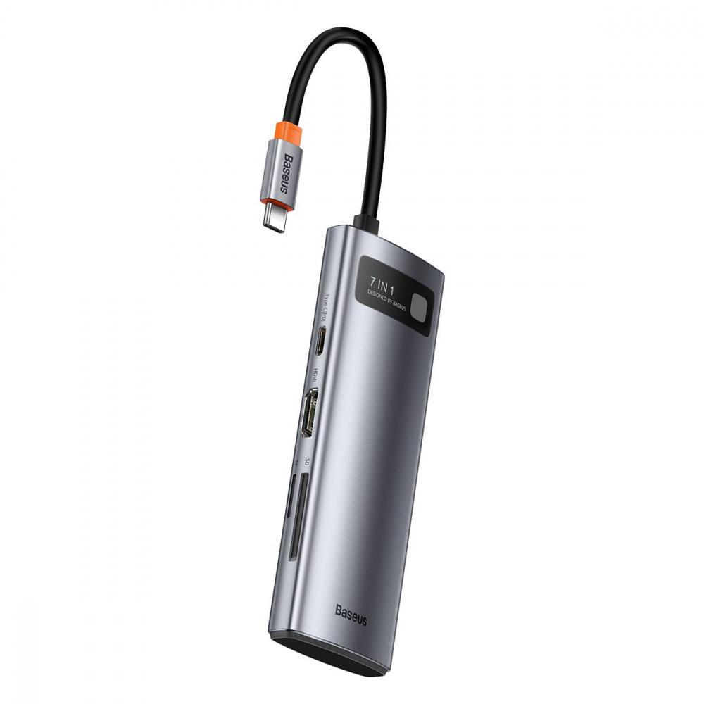 USB-хаб BASEUS Metal Gleam Series 7-in-1 Gray - фото 8