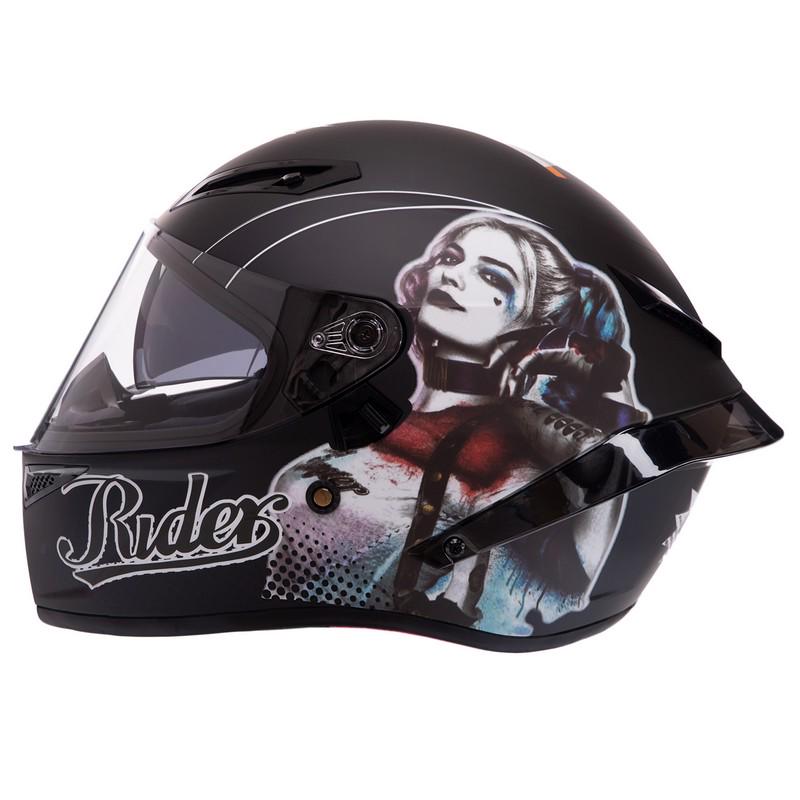 Мотошлем Zelart QKE HARLEY QUINN M-9545 XL Черный/Белый (DR008611) - фото 8