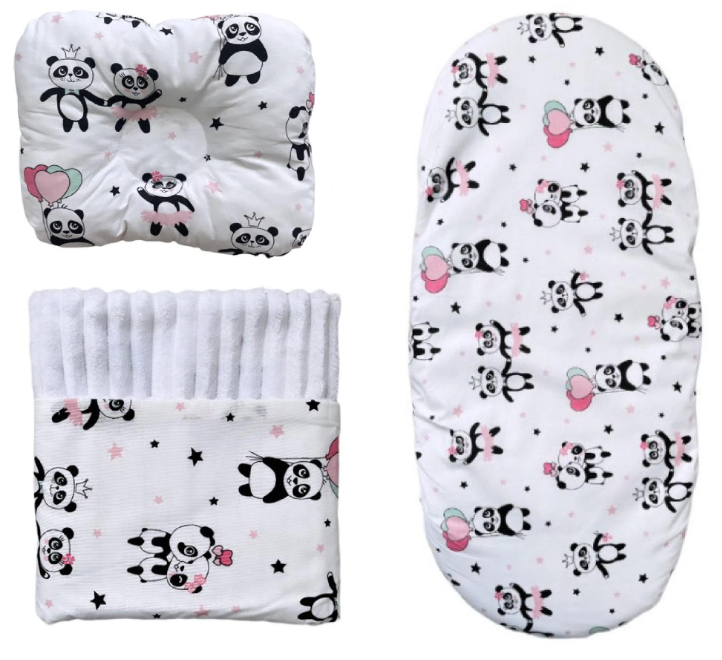 Набор в коляску RoyalBaby №39 Панды 3в1 Розовый/Белый (143824)