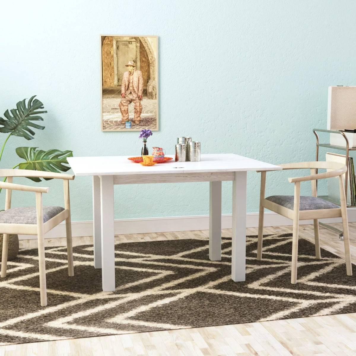 Обеденный стол-трансформер ART IN HEAD Dinner 900-1200x750x600-900 мм Артвуд светлый/Белый (TB15202000100) Обеденный стол-трансформер ART IN HEAD Dinner 900-1200x750x600-900 мм Артвуд светлый/Белый (TB15202000100)