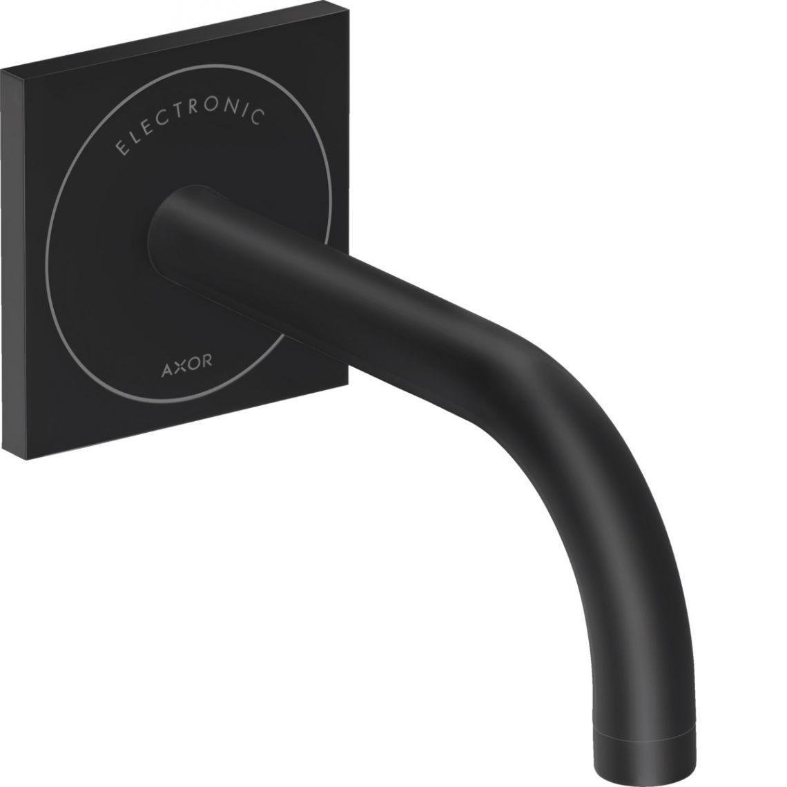 Смеситель для умывальника Axor Uno сенсорный 230V из стены 165 мм Black Matt (38119670)