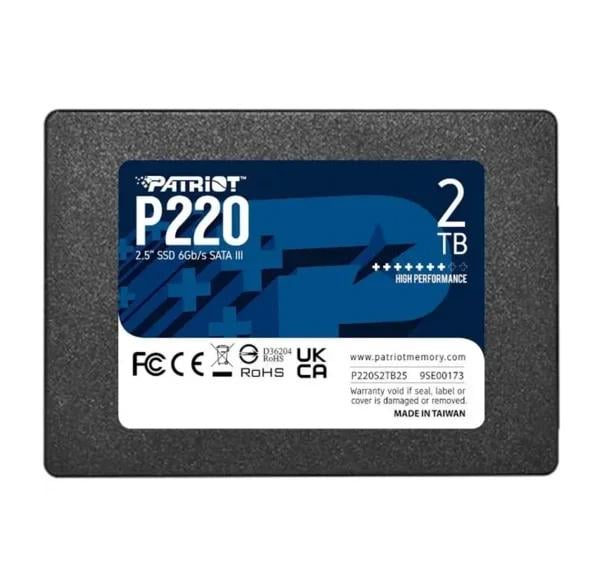 Накопитель SSD Patriot P220 2,5" 2 Тб SATA III 3D NAND TLC Black (P220S2TB25)