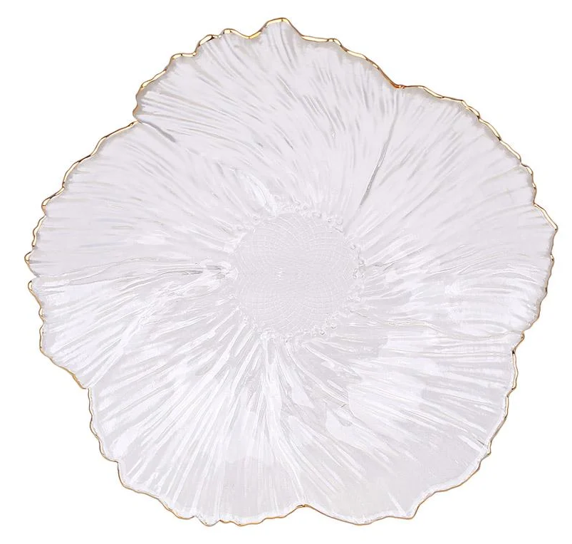 Набор стеклянных салатников Flower 500 мл с золотым ободком 6 шт. (992-123)